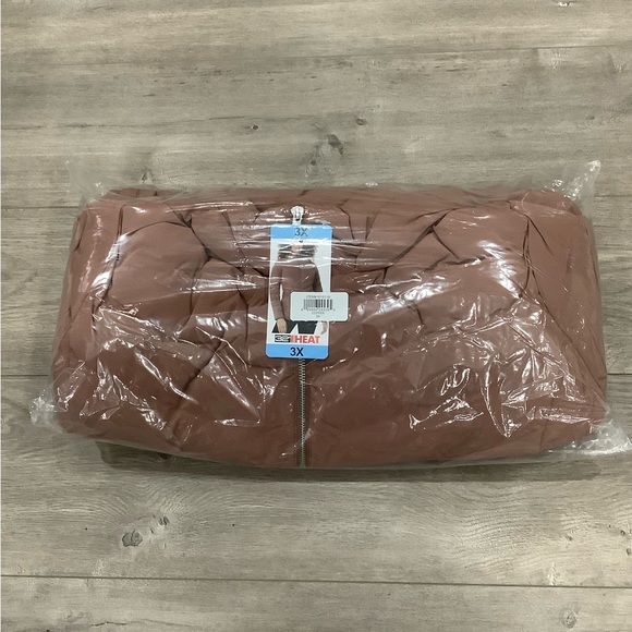 Women's 32 Degrees 3X 3XL Power Tech Jacket Coat Quilted Brown Lightweight Hood - Picture 13 of 13